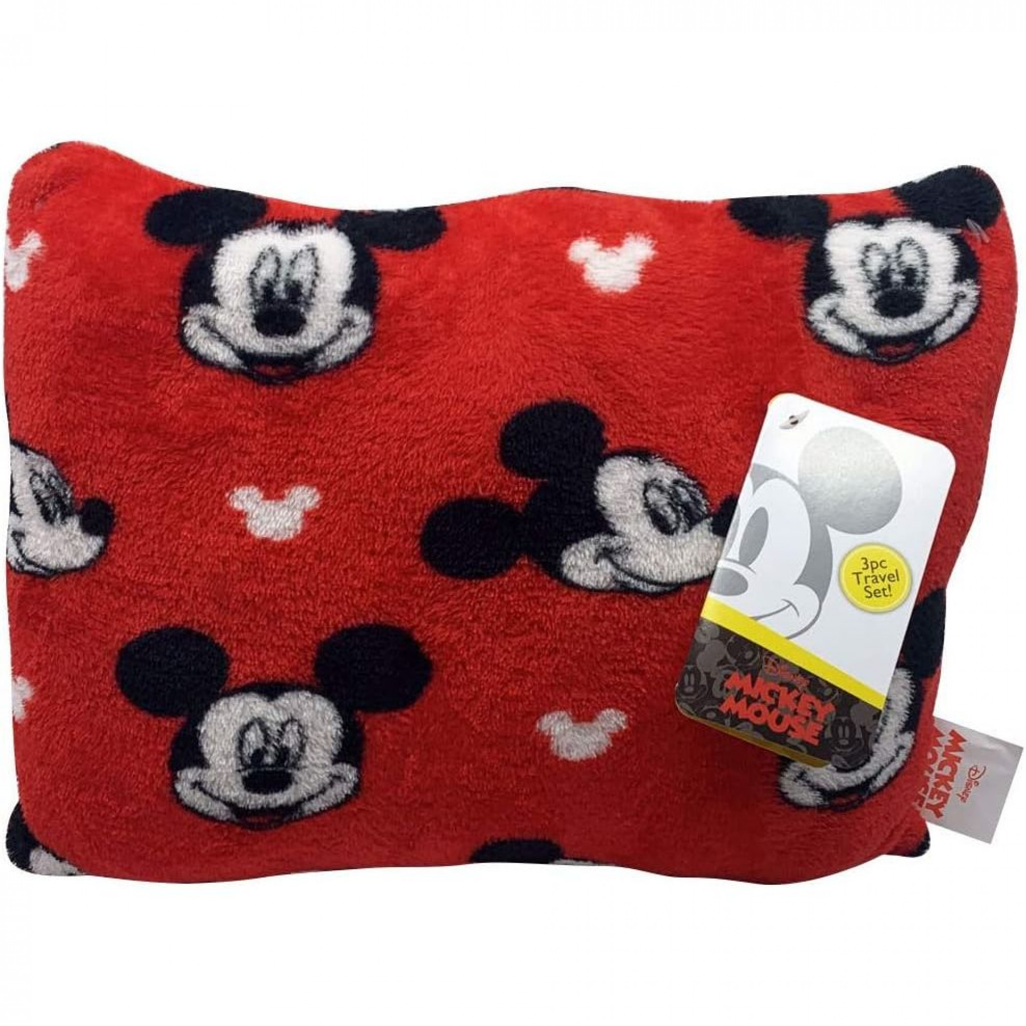 Mickey Mouse 3 Piece Kids Travel Set Includes Blanket, Pillow, & Plush